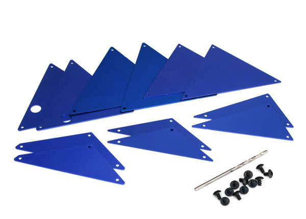 Traxxas Tube chassis, inner panels, aluminum (blue-anodized) (front (2)/ wheel well (4)/ middle (4)/ rear (2))