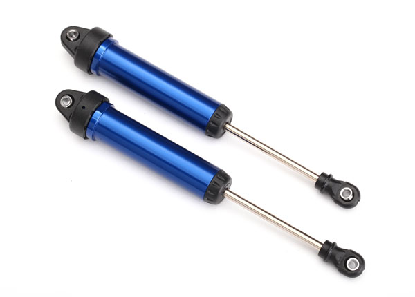 Traxxas Shocks, GTR, 134mm, aluminum (blue-anodized) (complete) (front, no threads) (2)