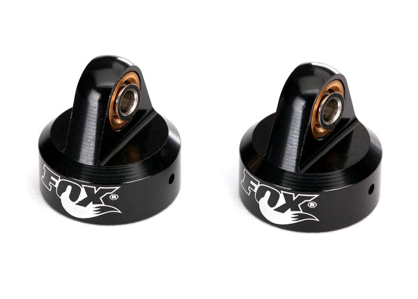 Traxxas Shock caps, aluminum (black-anodized),Fox Shocks (4)