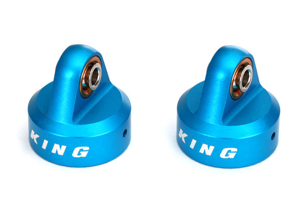 Traxxas Shock caps, aluminum (blue-anodized), King Shocks (4)