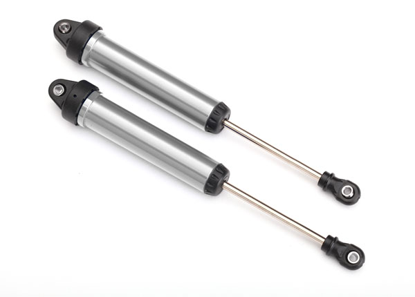 Traxxas Shocks, GTR, 160mm, silver aluminum (complete) (rear, no thread) (2)