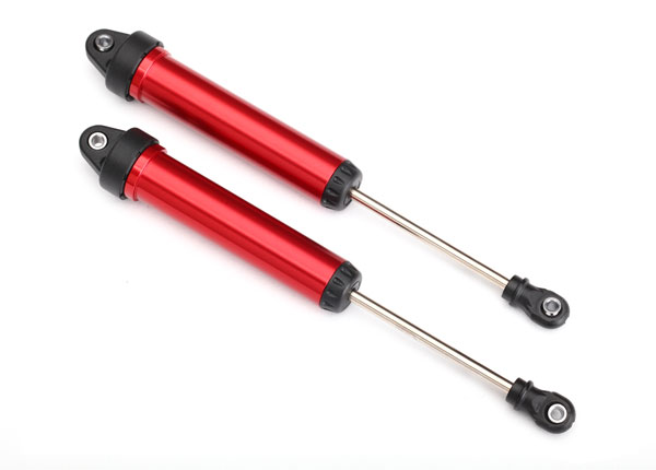 Traxxas Shocks, GTR, 160mm, aluminum (red-anodized) (complete) (rear, no threads) (2)
