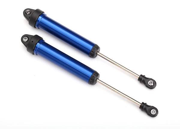 Traxxas Shocks, GTR, 160mm, aluminum (blue-anodized) (complete) (rear, no threads) (2)