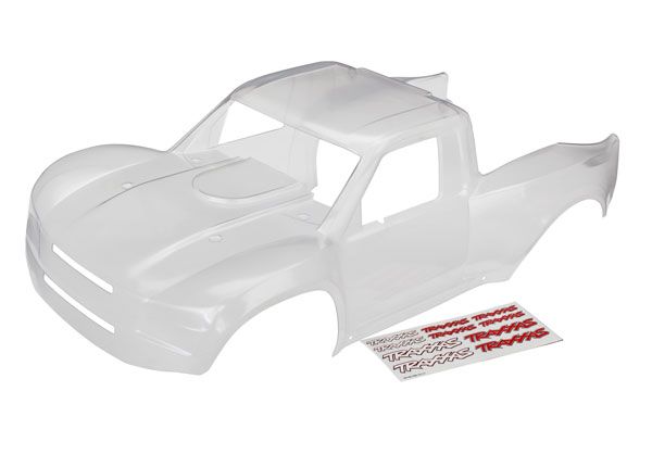 Traxxas Body, Unlimited Desert Racer (clear, trimmed, requires painting)/ decal sheet