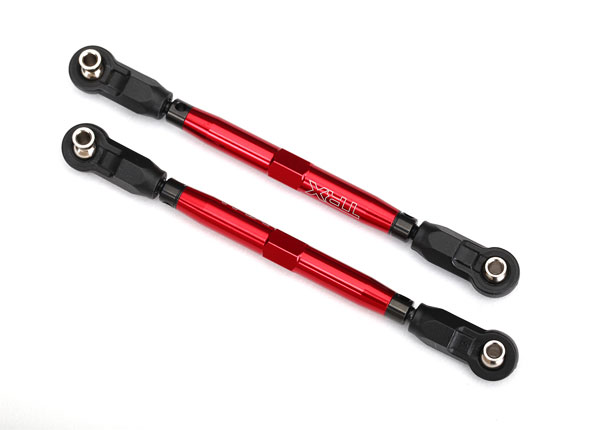 Traxxas Toe links, front, Unlimited Desert Racer (TUBES red-anodized, 7075-T6 aluminum, stronger than titanium) (102mm) (2) (assembled with rod ends and hollow balls)/ aluminum wrench, 7mm (1)