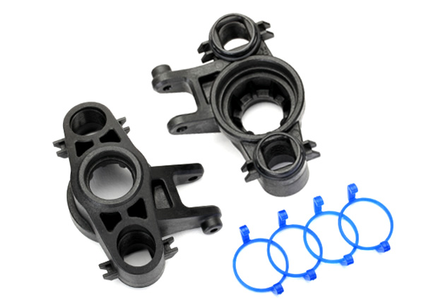 Traxxas Axle carriers, left & right (1 each) (use with 8x16mm & 17x26mm ball bearings)/ dust boot retainers (4)