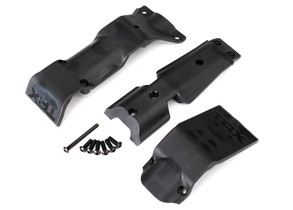 Traxxas Skid plate set, front/ skid plate, rear/3x10 BCS (6)/ 3x - Click Image to Close