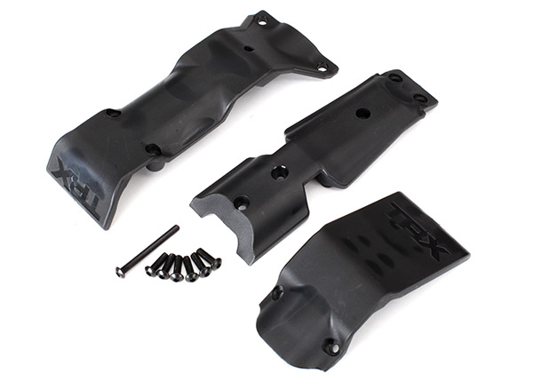 Traxxas Skid plate set, front/ skid plate, rear/3x10 BCS (6)/ 3x30 BCS (1) (fits #8629 & 8630 bulkheads)