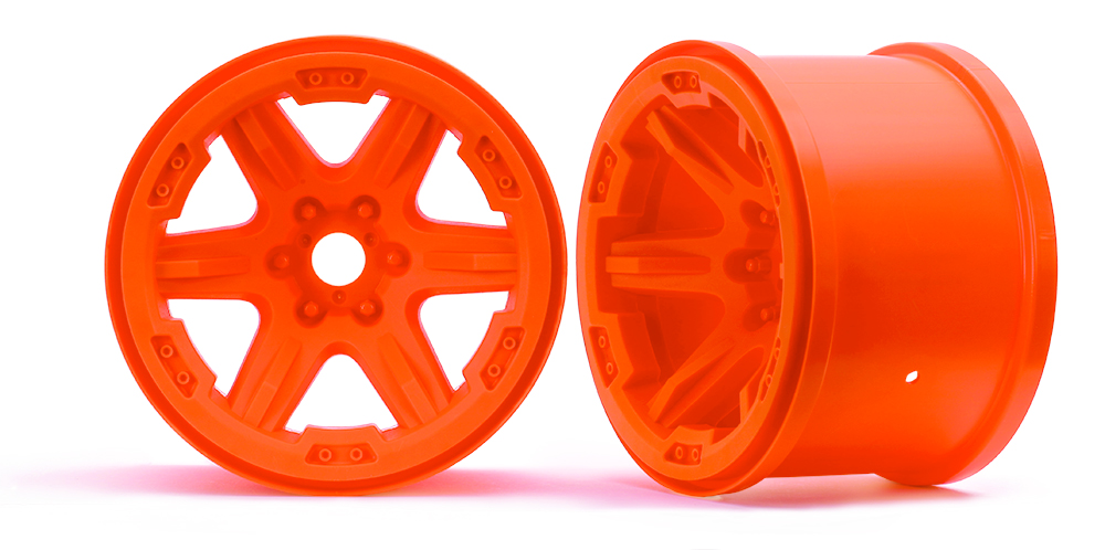 Traxxas Wheels, Carbide 3.8" (orange) (2) (17mm splined)
