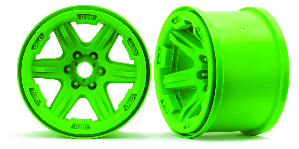 Traxxas Wheels, Carbide 3.8" (green) (2) (17mm splined)