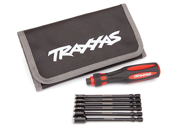 Traxxas Speed Bit Master Set, nut driver, 6-piece, includes premium handle (medium),travel pouch, and nut drivers (4.0mm, 4.5mm, 5.0mm, 5.5mm, 7.0mm, 8.0mm),1/4