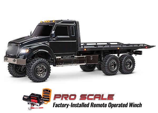 Traxxas TRX-6 Ultimate RC Hauler 6X6 w/ LEDs & Winch - Black - Click Image to Close