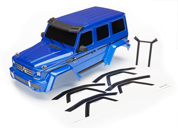 Traxxas Body, Mercedes-Benz G-500 4x4, complete (blue) - Click Image to Close