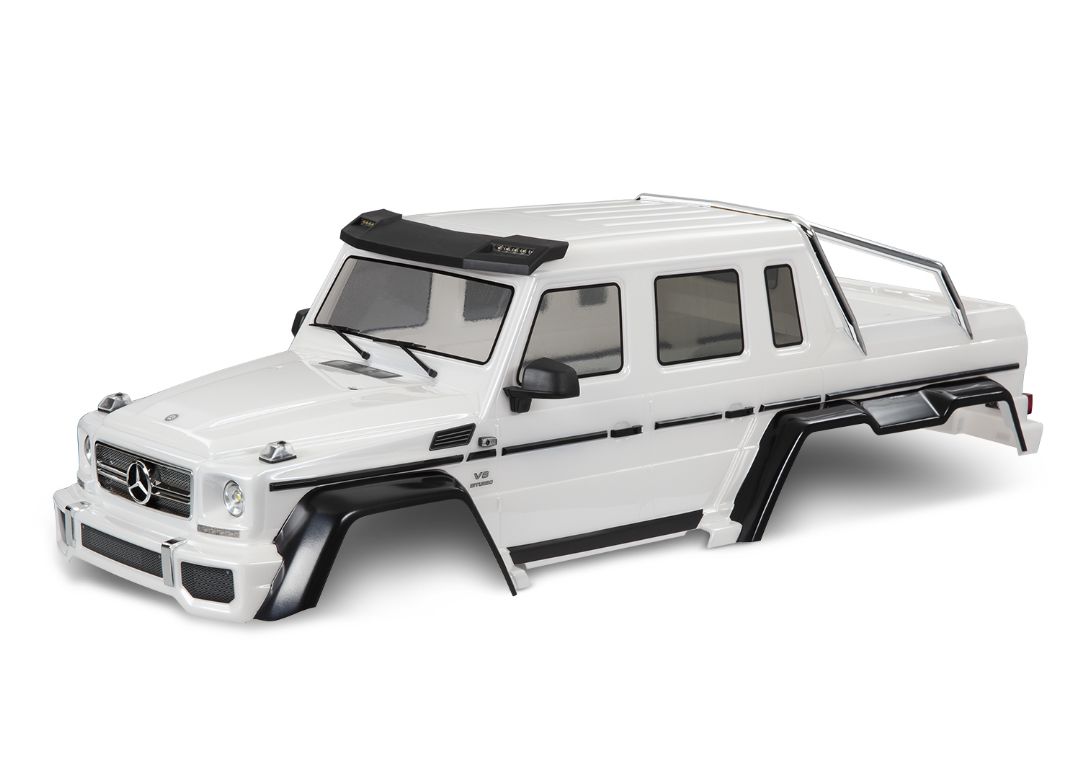 Traxxas Body, Mercedes-Benz G 63, complete (Pearl White) (includes grille, side mirrors, door handles, & windshield wipers)