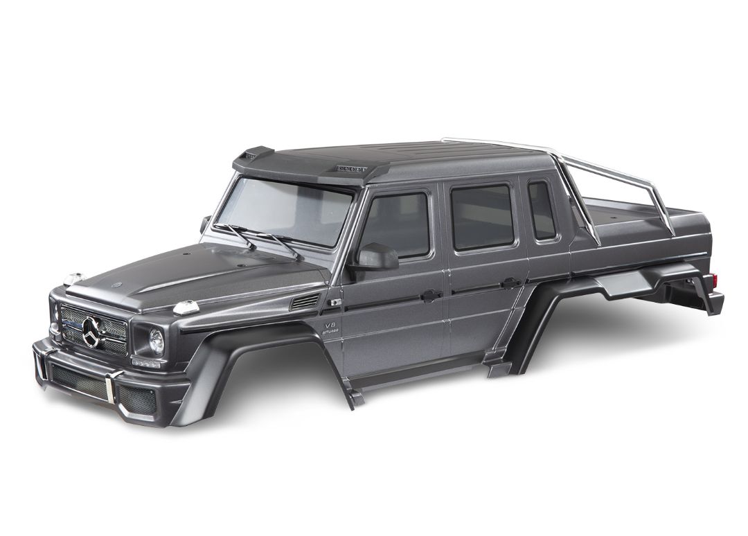 Traxxas Body, MercedesBenz G 63, complete Matte Graphite Metalic - Click Image to Close