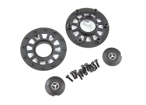 Traxxas Center caps (2)/ beadlock rings (2) (requires #8255A ext - Click Image to Close