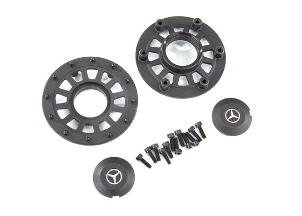 Traxxas Center caps (2)/ beadlock rings (2) (requires #8255A ext