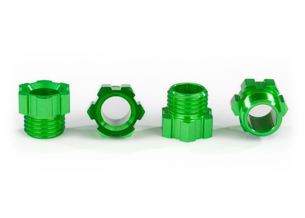 Traxxas Stub axle nut, aluminum (green-anodized) (4) - Click Image to Close