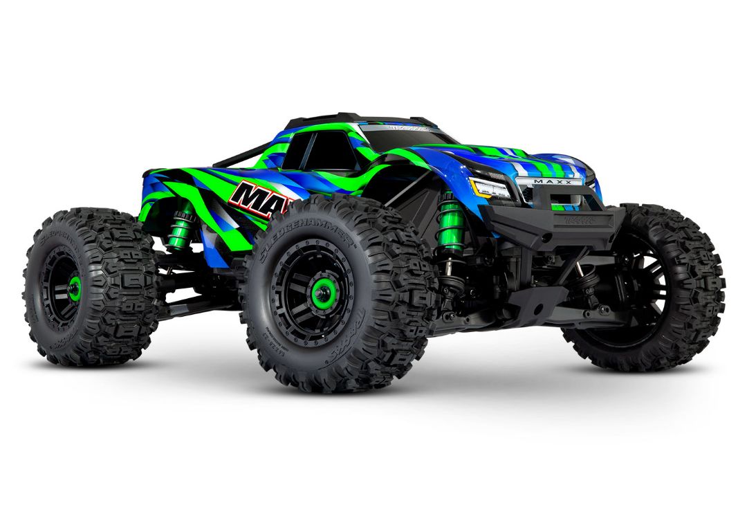 Traxxas Maxx 4S V2 Brushless Monster Truck w/ WideMaxx - Green - Click Image to Close