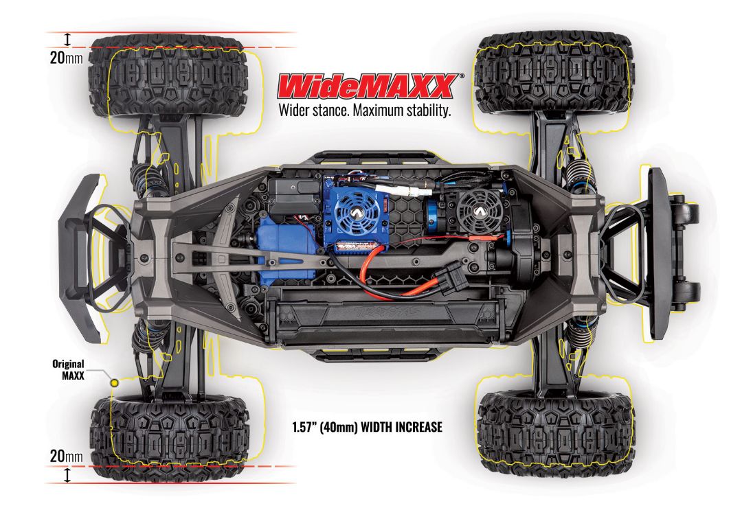 Traxxas Maxx 4S V2 Brushless Monster Truck w/ WideMaxx - Red - Click Image to Close