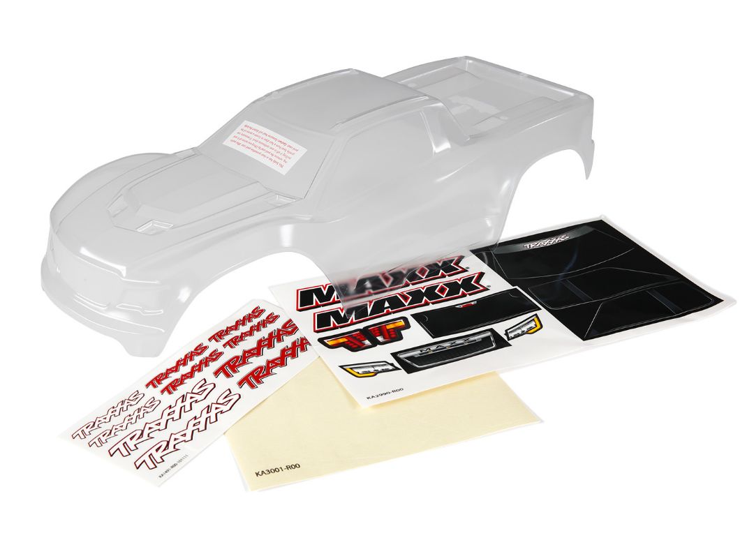 Traxxas Body, Maxx, heavy duty (clear, untrimmed, requires paint - Click Image to Close