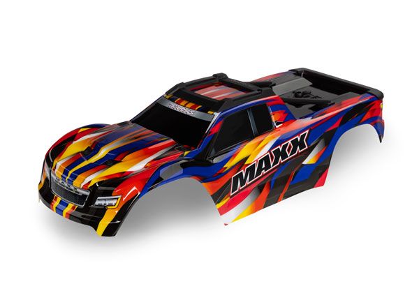 Traxxas Body, Maxx V2, yellow (painted, decals applied) - Click Image to Close