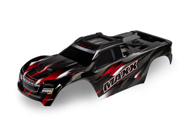 Traxxas Body, Maxx V2, red (painted, decals applied) - Click Image to Close