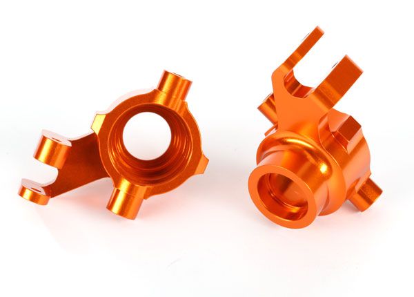 Traxxas Steering blocks, 6061-T6 aluminum (orange-anodized), lef