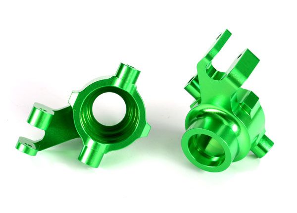 Traxxas Steering blocks, 6061-T6 aluminum (green-anodized)