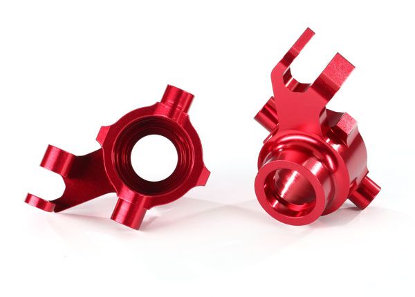 Traxxas Steering blocks, 6061-T6 aluminum (red-anodized) - Click Image to Close