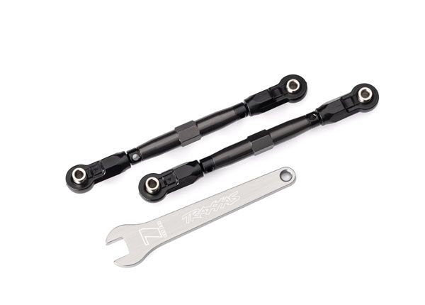 Traxxas Toe links, front (TUBES gray-anodized, 7075-T6 aluminum, stronger than titanium) (88mm) (2)/ rod ends, rear (4)/ rod ends, front (4)/ aluminum wrench (1)