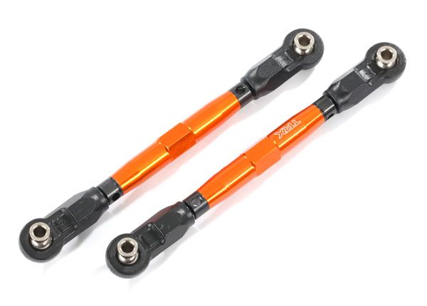 Traxxas Toe links, front (TUBES orange-anodized, 7075-T6 aluminum, stronger than titanium) (88mm) (2)/ rod ends, rear (4)/ rod ends, front (4)/ aluminum wrench (1)