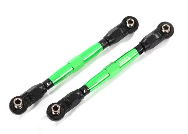 Traxxas Toe links, front (TUBES green-anodized, 7075-T6 aluminum, stronger than titanium) (88mm) (2)/ rod ends, rear (4)/ rod ends, front (4)/ aluminum wrench (1)