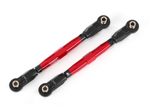 Traxxas Toe links, front (TUBES red-anodized, 7075-T6 aluminum, stronger than titanium) (88mm) (2)/ rod ends, rear (4)/ rod ends, front (4)/ aluminum wrench (1)