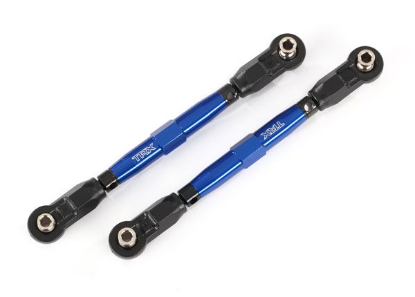 Traxxas Toe links, front (TUBES blue-anodized, 7075-T6 aluminum, stronger than titanium) (88mm) (2)/ rod ends, rear (4)/ rod ends, front (4)/ aluminum wrench (1)
