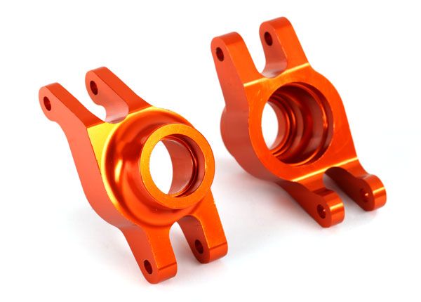 Traxxas Carriers, stub axle (orange-anodized 6061-T6 aluminum) (rear) (2)