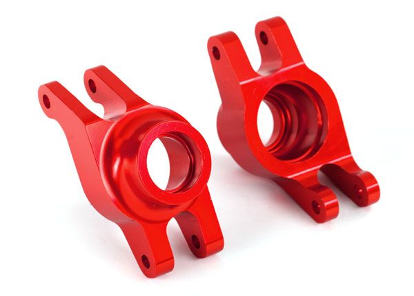 Traxxas Carriers, stub axle (red-anodized 6061-T6 aluminum) (rear) (2)