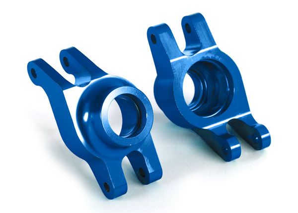 Traxxas Carriers, stub axle (blue-anodized 6061-T6 aluminum) (rear) (2)