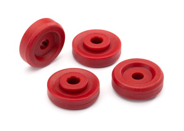 Traxxas Wheel washers, red (4)