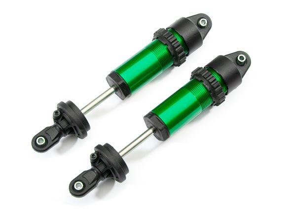 Traxxas Shocks, GT-Maxx, aluminum (green-anodized) (fully assembled w/o springs) (2)