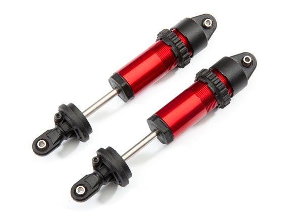 Traxxas Shocks, GT-Maxx, aluminum (red-anodized) (fully assembled w/o springs) (2)