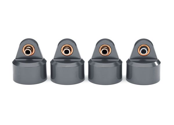Traxxas Shock caps, aluminum (gray-anodized),GT-Maxx, shocks (4)