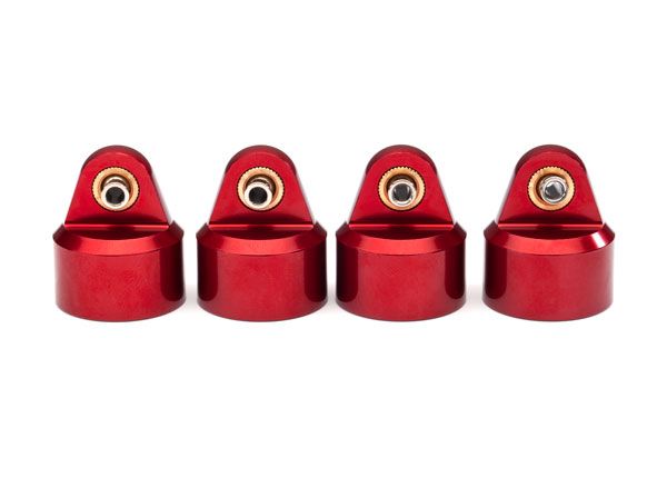 Traxxas Shock caps, aluminum (red-anodized),GT-Maxx shocks (4)