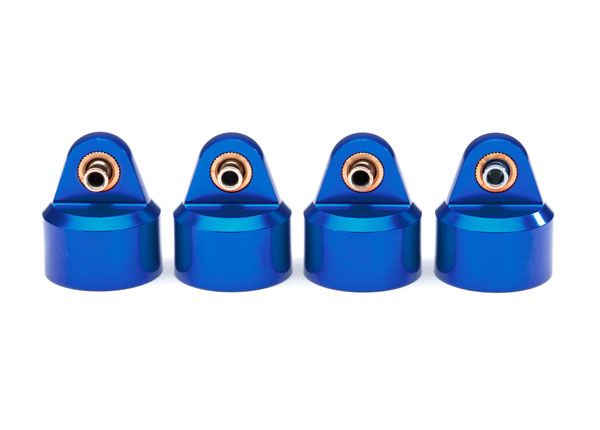 Traxxas Shock caps, aluminum (blue-anodized), GT-Maxx shocks (4