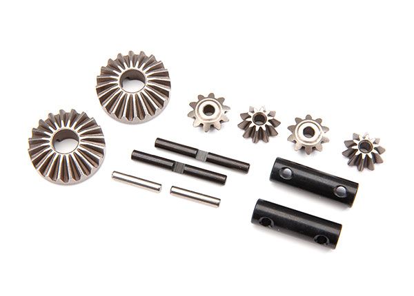 Traxxas Gear set, differential (output gears (2)/ spider gears (4)/ spider gear shaft (2)/ output shaft (2)/ 2.5X13.8 pin (2))