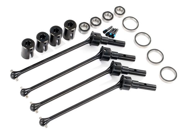 Traxxas Driveshafts, steel constant-velocity (assembled),front or rear (4) (for WideMAXX) (8654, 8654R, or 8654G required for a complete set)
