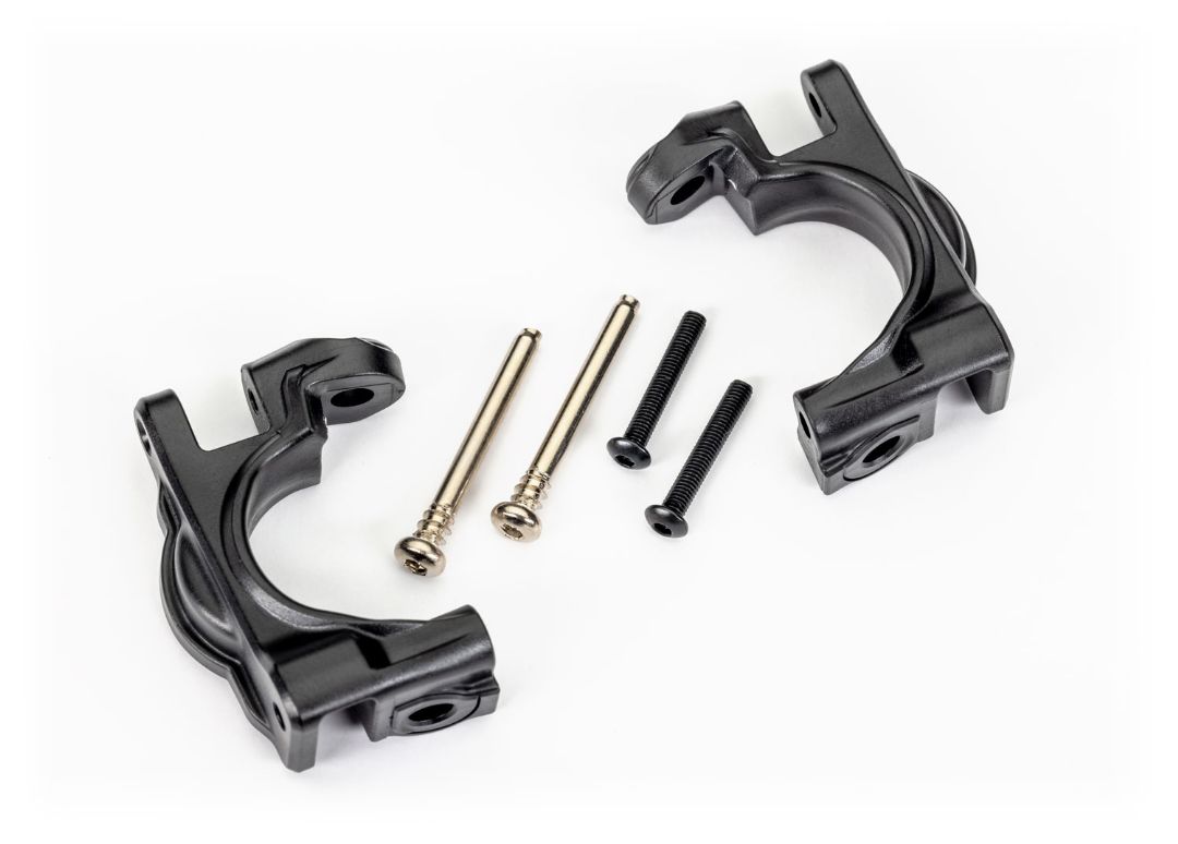 Traxxas Caster blocks (c-hubs),extreme heavy duty, black (left & right)/ 3x32mm hinge pins (2)/ 3x20mm BCS (2) (for use with #9080 upgrade kit)