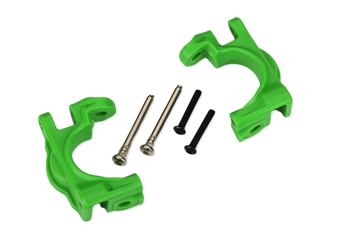Traxxas Caster blocks (c-hubs),extreme heavy duty, green (left & right)/ 3x32mm hinge pins (2)/ 3x20mm BCS (2) (for use with #9080 upgrade kit)