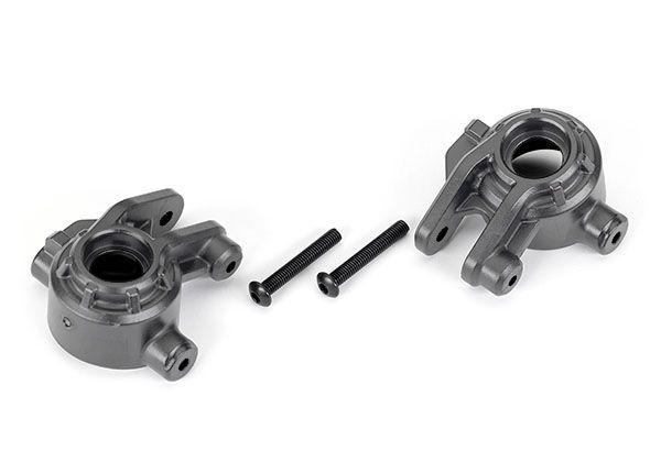 Traxxas Steering Blocks, Extreme Heavy Duty, Gray (Left & Right)/ 3X20mm BCS (2) (For Use With #9080 Upgrade Kit)