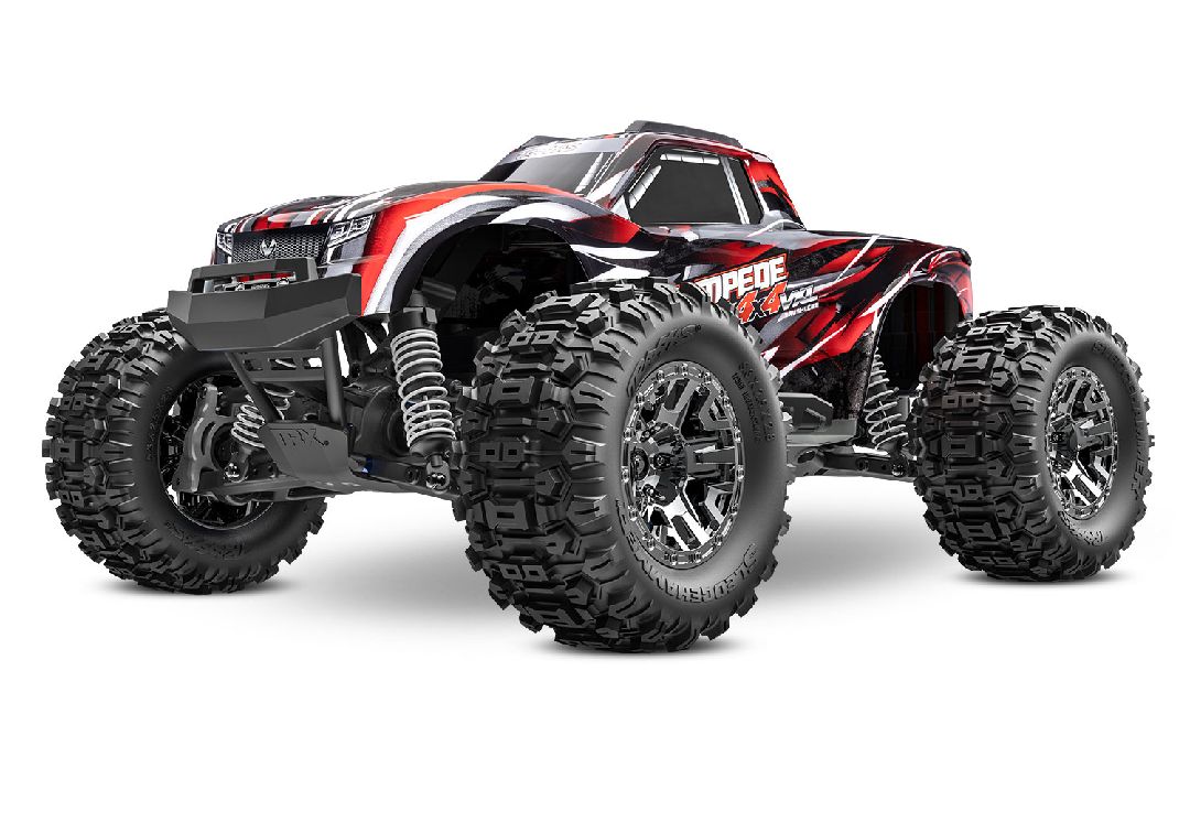 Traxxas Stampede VXL Brushless 1/10 4X4 Monster Truck with TQi™ Traxxas Link™ Enabled 2.4GHz Radio System & Traxxas Stability Management (TSM) - Red